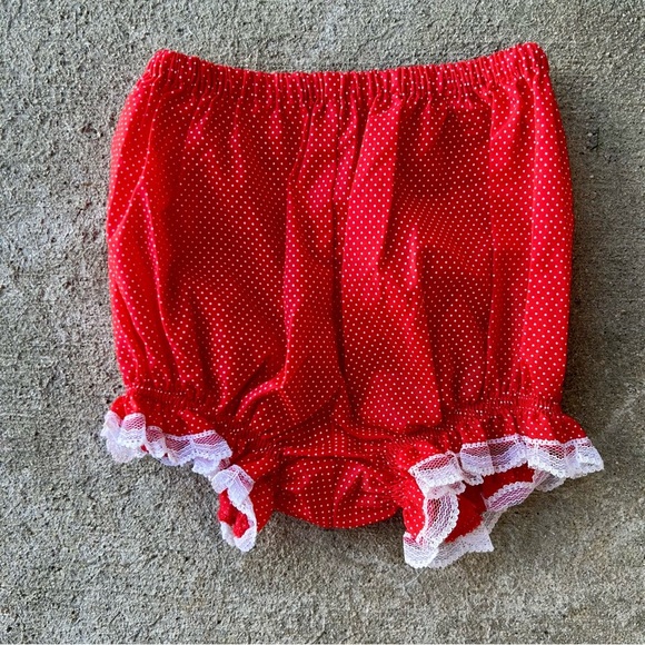 Red Lace Trim Kids Matching Set - Picture 7 of 10